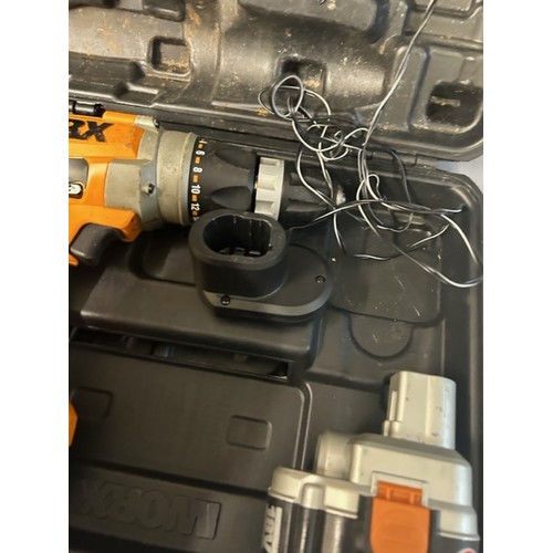 538 - Worx Cordless Hammer Drill/Driver 18V  with charger & 2 x Batteries  - Viewing section: O17