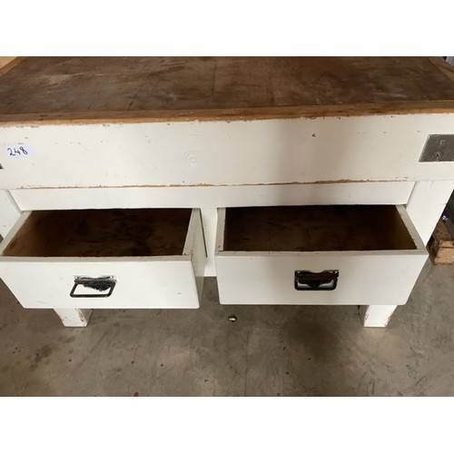 248 - Heavy, Hand painted Butchers Block  - Viewing section: Building (if you wish to view this item, plea... 