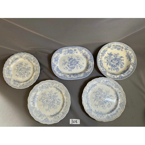 308 - Box Of Blue Plates - Viewing section: O24