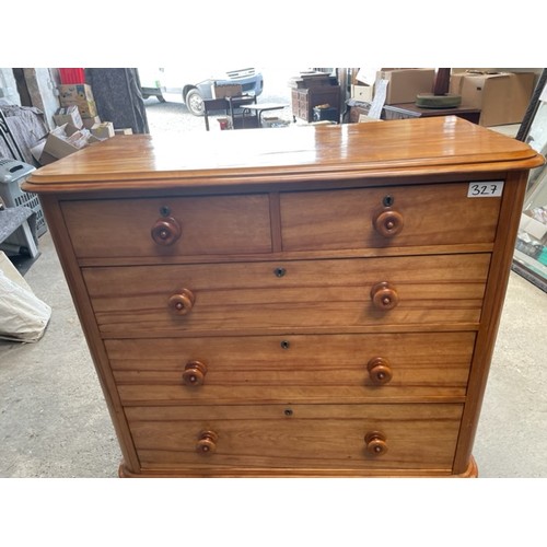 327 - Antique two over three chest drawers with Bun feet - Viewing section: S12