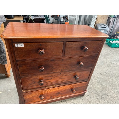 341 - 2 over 3 antique chest of drawers - Viewing section: S6