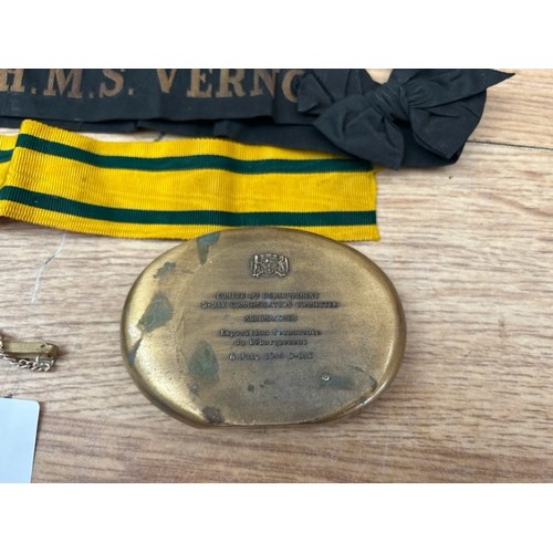 411 - A Pair of WW1 Medals & D-Day Paperweight  - Viewing section: O1