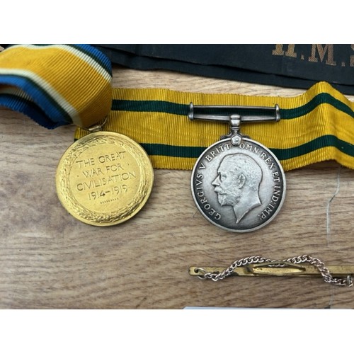 411 - A Pair of WW1 Medals & D-Day Paperweight  - Viewing section: O1