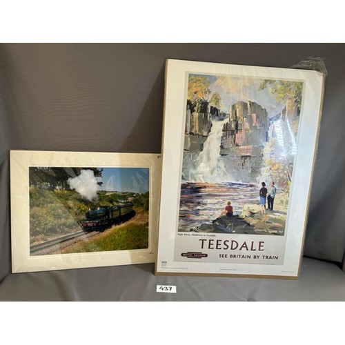 437 - Poster & Photograph of a steam train  - Viewing Section: O33