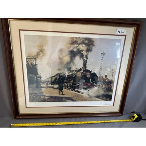 440 - Limited edition Signed Print of A Steam Train - 468/850  - Viewing section: O32