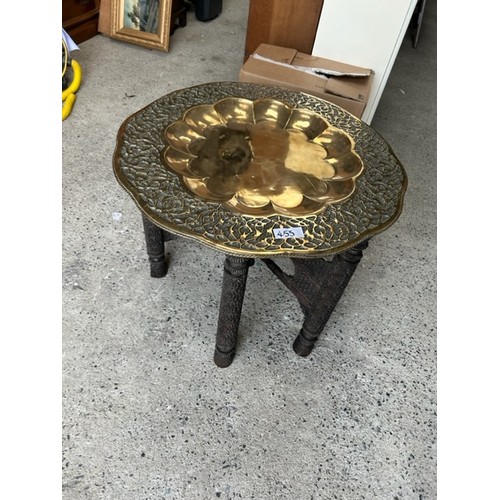 453 - Oriental brass top table  - Viewing section: S1