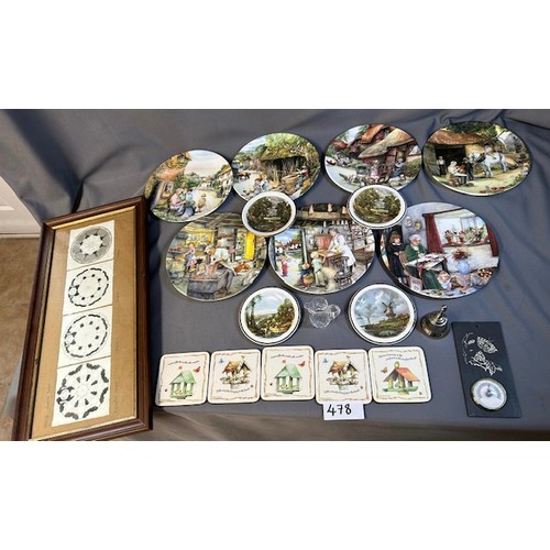 478 - Collectable plates, Coasters & other various items  - Viewing section: O15