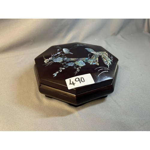 490 - Inlayed Black Lacquered Box  - Viewing Section: O33