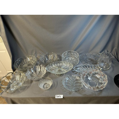 503 - Selection of various glasses  - Viewing section: O8