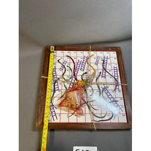 518 - Snakes and ladders on a wooden inlay - unused  - Viewing section: O8