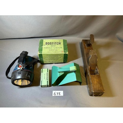 678 - Bostitch Saddle Stapler, Torch & Wooden Plain - Viewing Section: O21