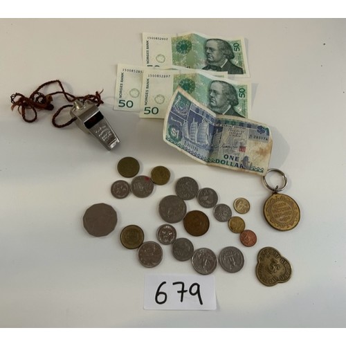 679 - Selection of Vintage money & whistle - Viewing Section: O1