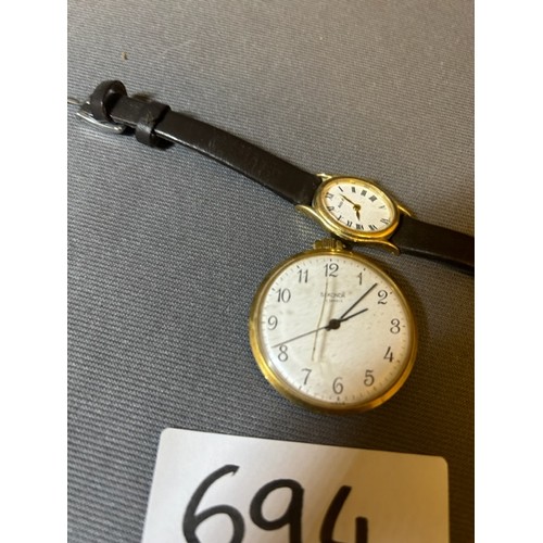 694 - Pocket watch and wrist watch - Unworking - Viewing Section: O1