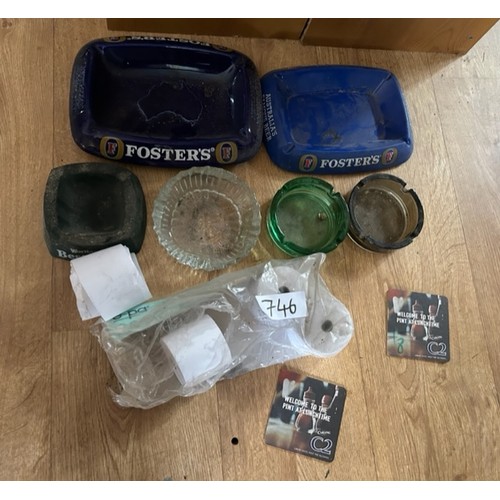 746 - Selection of branded pub ashtrays ect - Viewing Section: S12