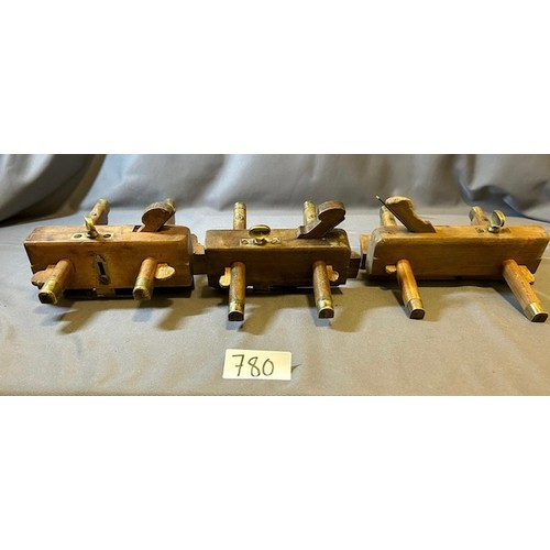 780 - 3 x Vintage wooden  planes  - Viewing Section: O10