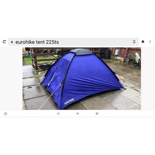 540 - Eurohike Tent 2 Berth 22STS - All poles pegs - Zips Good.  - Viewing section: O30