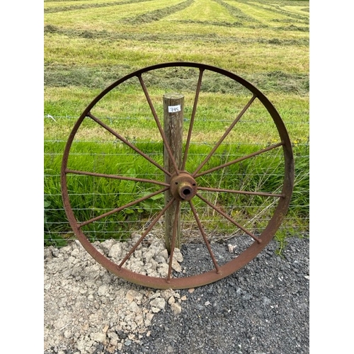 795 - 6 X Large Metal Wagon Wheels - Viewing Section BC