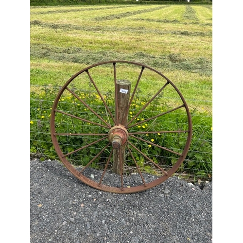 795 - 6 X Large Metal Wagon Wheels - Viewing Section BC