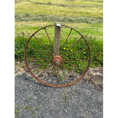 795 - 6 X Large Metal Wagon Wheels - Viewing Section BC