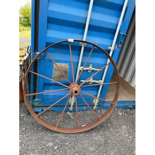 795 - 6 X Large Metal Wagon Wheels - Viewing Section BC