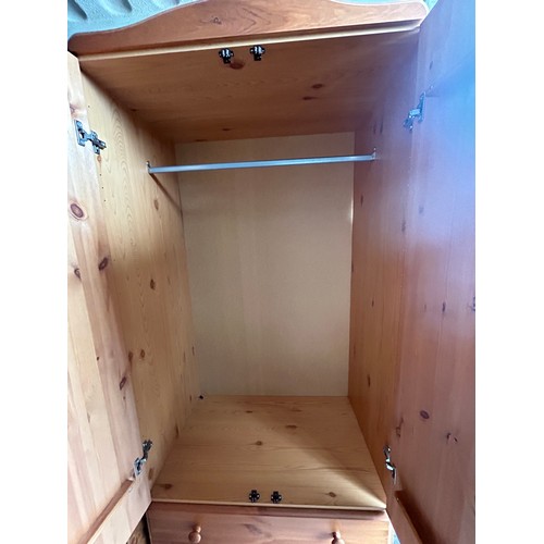 6 - Pine wardrobe with 3 x draws (192cm x 50cm x 82cm Approx.) - Viewing Section: S2