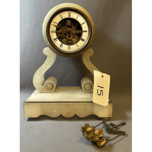 15 - French Faracot Cherub on a swing clock - Viewing Section: O16