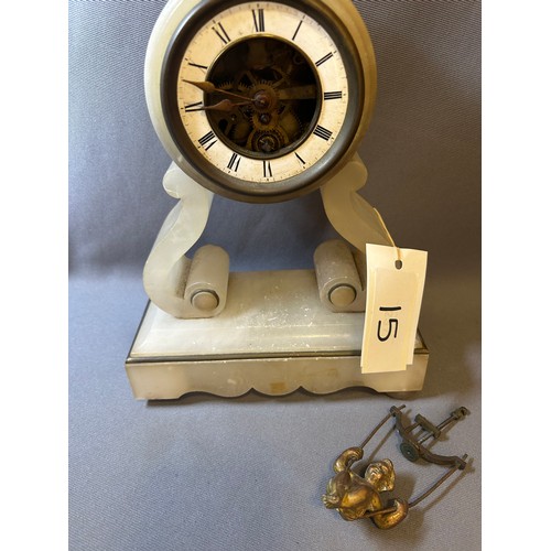 15 - French Faracot Cherub on a swing clock - Viewing Section: O16