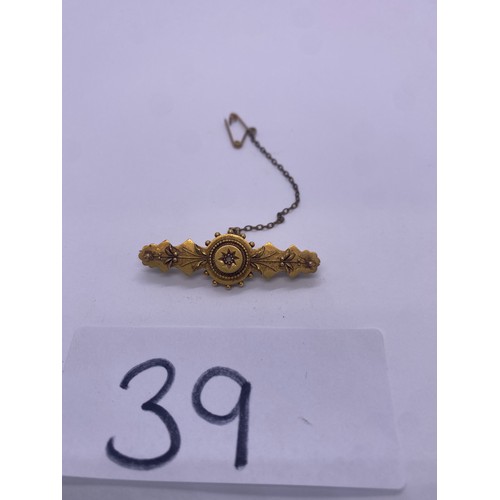 39 - 15ct Gold Pin - Viewing Section: O35