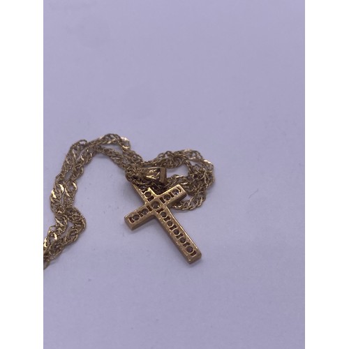 40 - 9ct Gold Cross Pendant with a 9ct gold chain - Viewing Section: O35