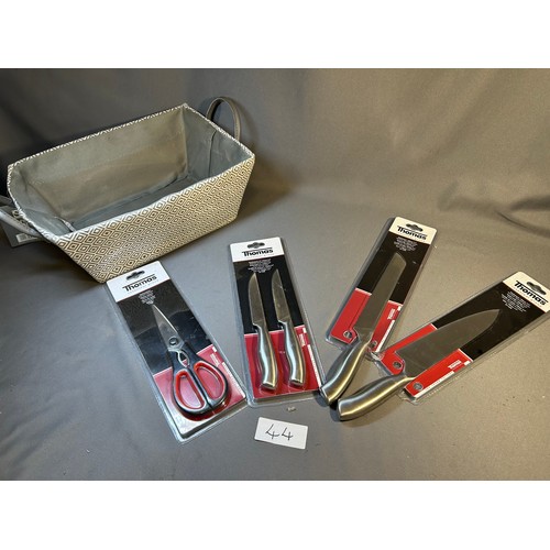 44 - Selection of cooking knives - new in packaging & scissors - Viewing Section: O14