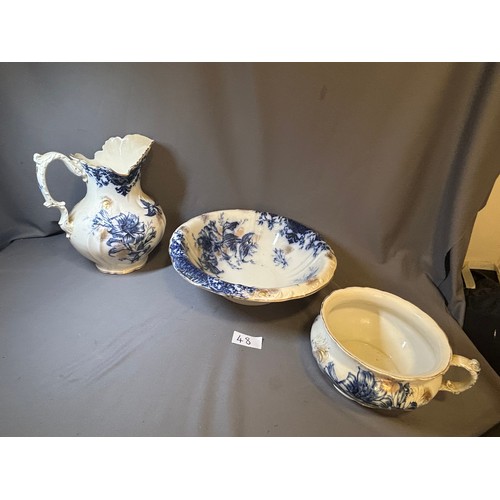 48 - Matching wash bowl and jug plus bedpan - Viewing Section: O12