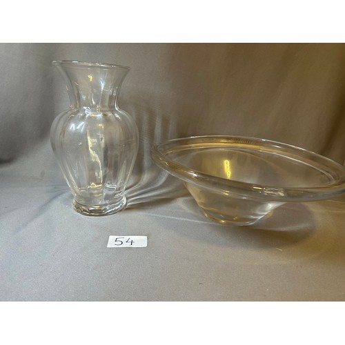 54 - Glass vase and bowl - Viewing Section: O13