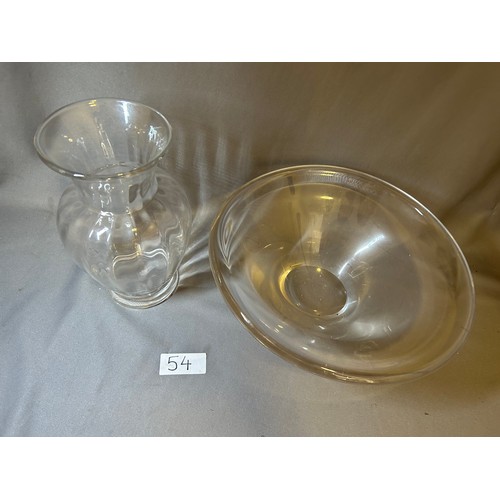 54 - Glass vase and bowl - Viewing Section: O13