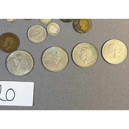 120 - Selection of various vintage coins inc half crowns - Viewing Section: O35