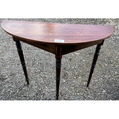 143 - Dark wood side table (90 x 31 x 74cm Approx.) - Viewing Section: S9