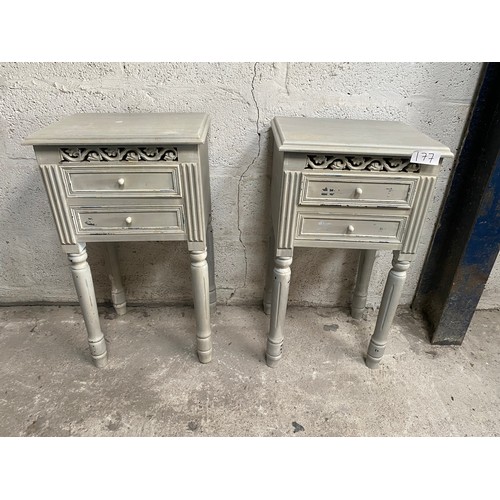 177 - 2x matching bedside tables - shabby chic style - 72 x 30 x 40cm Approx. - Viewing Section: S4