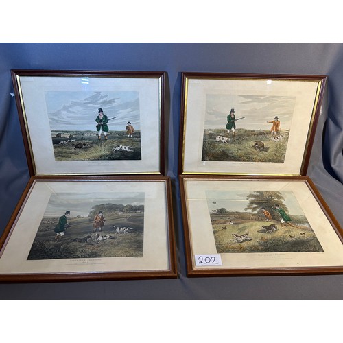 202 - Antique partridge Shooting prints (4) - Viewing Section: O30