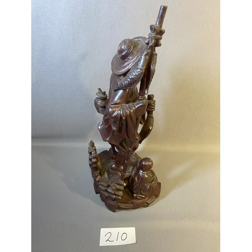 210 - Chinese's rosewood hand carved fisherman figure - Viewing Section: O7