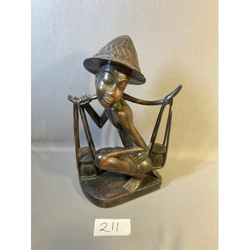 211 - Asian wooden carved figure - Viewing Section: O7