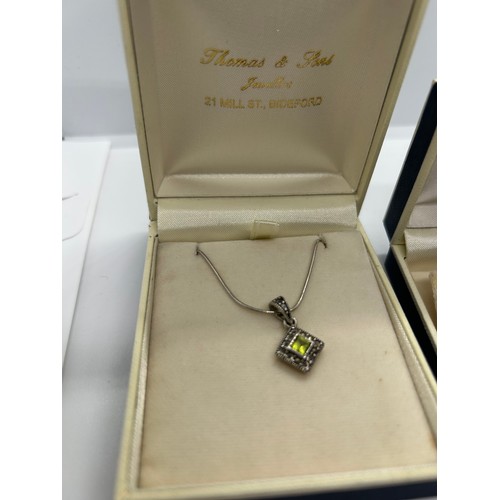 950 - Peridot (August birthstone) necklace with matching earrings - Viewing Section: O35