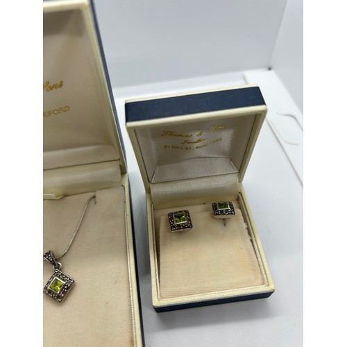 950 - Peridot (August birthstone) necklace with matching earrings - Viewing Section: O35