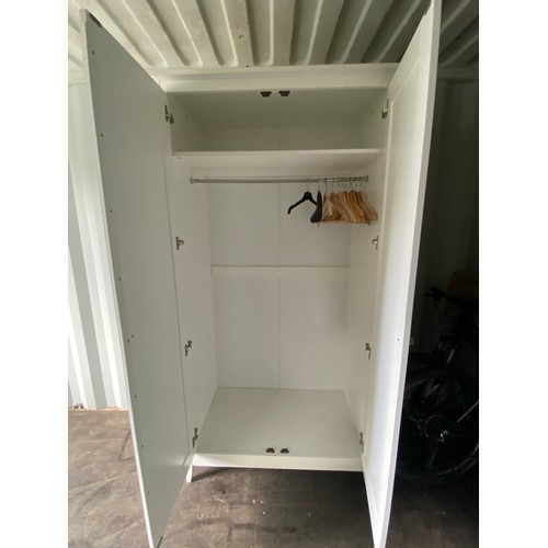 37 - White double wardrobe - 113 x 87 x 46cm approx.  - Viewing Section: S10