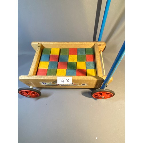 48 - Vintage Children Trolly with Blocks - Viewing Section: O30