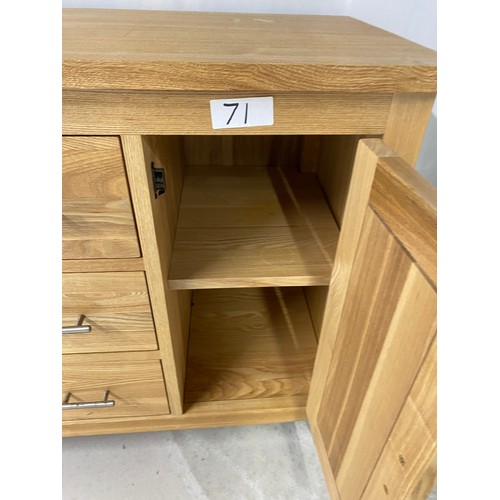 71 - Solid Oak Sideboard - 3 x drawers, 2 cupboards - 97 x 37 x 78 cm approx. - Viewing Section: S14