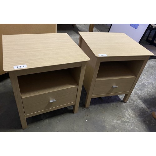 137 - 2 x Matching Bedside Tables 58 x 49 x 52cm approx. - Viewing Section: S6