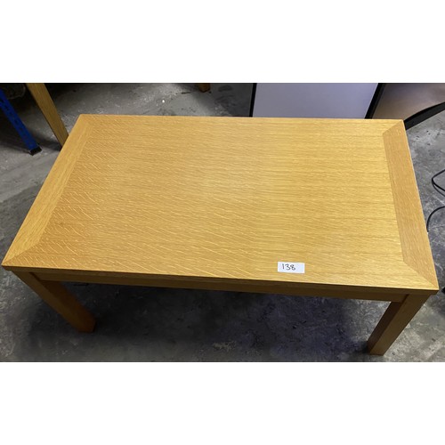 138 - Oak Coffee Table - 107 x 61 x 45 cm approx. - Viewing Section: S6