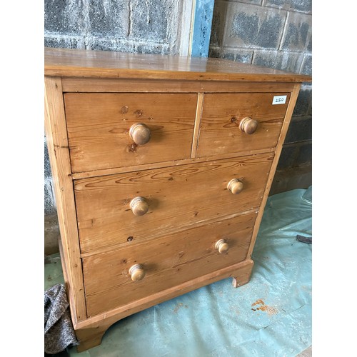 250 - Antique Pine 2 over 2 chest of drawers - Viewing Section: O19