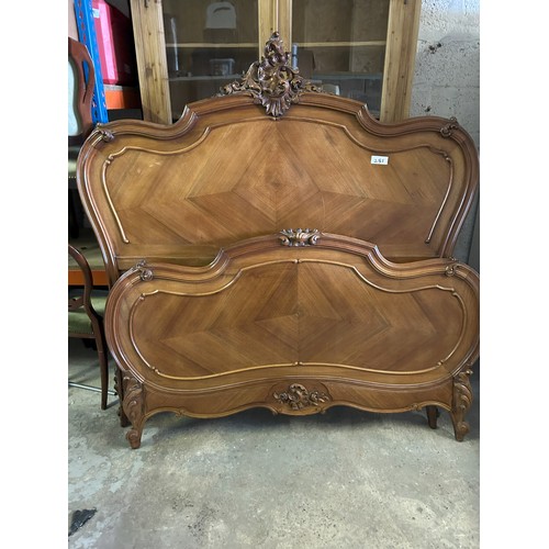 251 - French Wooden Carved Sleigh Bed - Viewing Section: S15