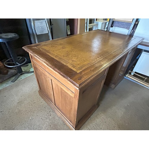 259 - Antique Leather Topped Partner's Desk- Viewing Section: S12