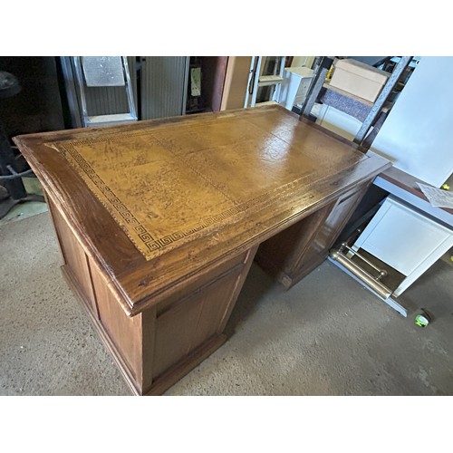 259 - Antique Leather Topped Partner's Desk- Viewing Section: S12